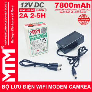 Bộ nguồn lưu điện wifi modem camera khóa cửa từ đèn quạt DC USB 12V 7800mAh 2A MTM – Mini UPS DC USB 12V