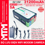 Bộ lưu điện wifi modem camera khóa cửa từ đèn quạt DC 5V12V 31200mAh 5A MTM – Mini UPS DC 5V 12V