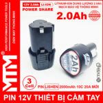 Pin 12V 2Ah 3 cell thiết bị cầm tay – chuẩn khe B tam giác