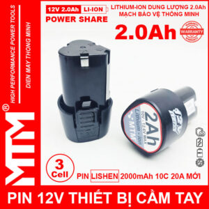 Pin 12V 2Ah 3 cell thiết bị cầm tay – chuẩn khe B tam giác