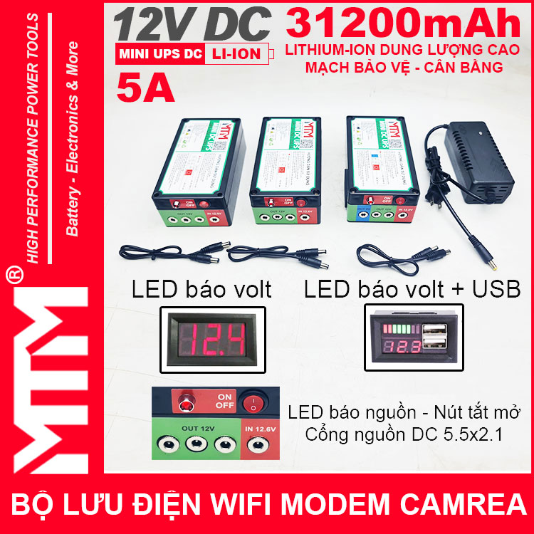 chuc nang nguon du phong wifi modem camera 12V 5A 31200mah led bao vont