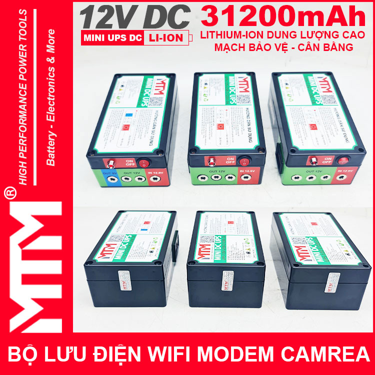 cung cap luu dien du phong wifi modem camera 12V 5A 31200mah led bao vont dung luong cao