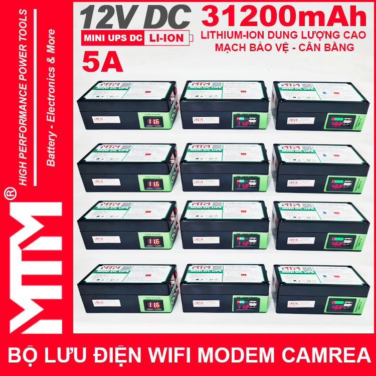cung cap luu dien du phong wifi modem camera 12V 5A 31200mah led bao vont
