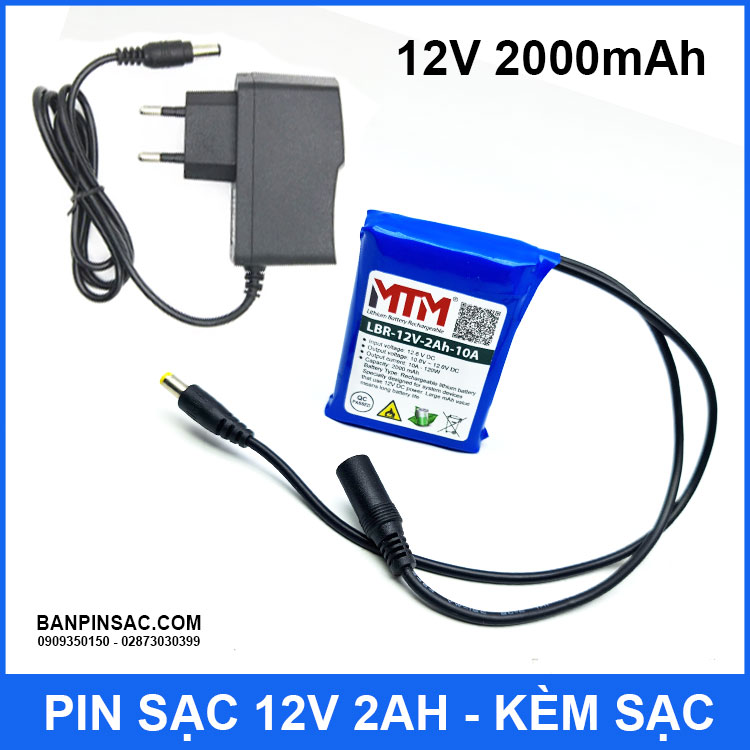 Pin 12v 2000mah Kem Sac