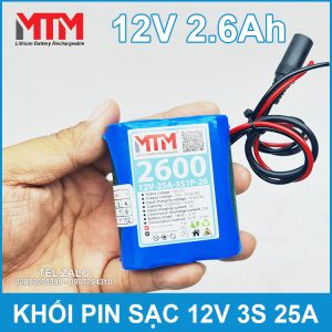 Tren Tay Khoi Pin 12V 3S 2600mah 25A