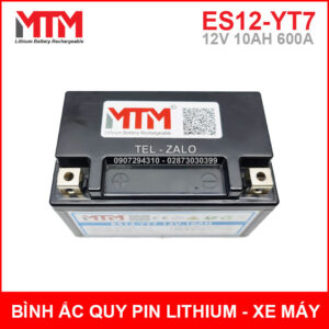 Bình ắc quy pin lithium xe máy 12V 10Ah 600A ES12YT7 12