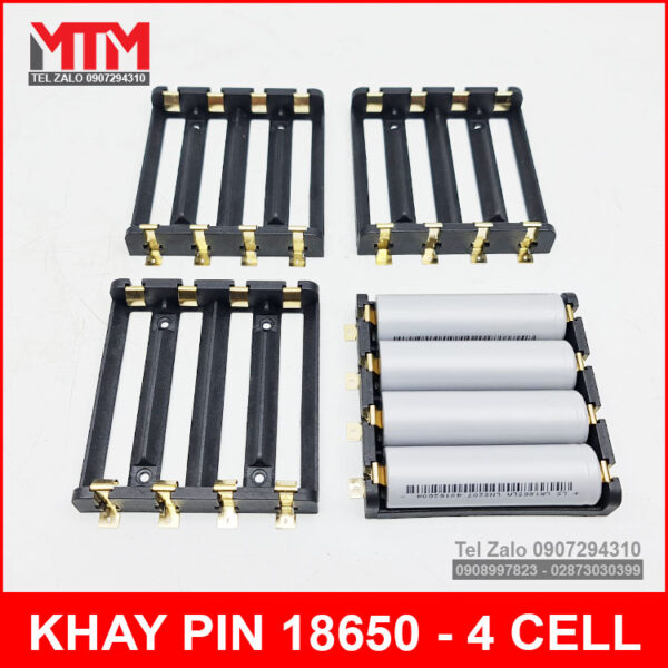 Khay pin 18650 SMT SMD chân đồng 4 cell loại tốt 3