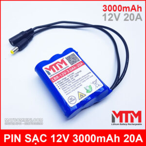 Pin sạc lithium 12V 3000mAh 3S chịu tải 20A MTM 10