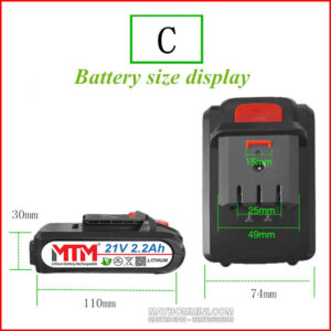 Pin máy khoan bắn vít cầm tay 21V 2200mAh MTM chuẩn C 13