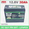 Bình ắc quy pin sắt LiFePo4 12V 30Ah 30A 2