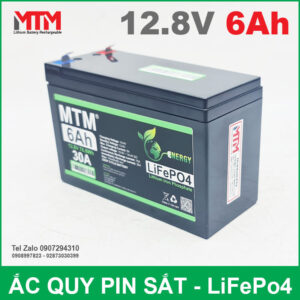 Bình ắc quy pin sắt LiFePo4 12V 6Ah 30A 11