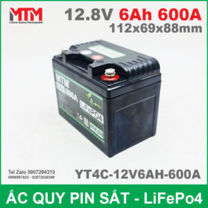 Bình ắc quy pin xe máy 12.8V 6Ah 600A MTM YT4C-12V6AH-600A 11