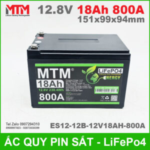 Bình ắc quy pin xe máy 12.8V 18Ah 800A MTM ES12-12B-12V18AH-800A 14