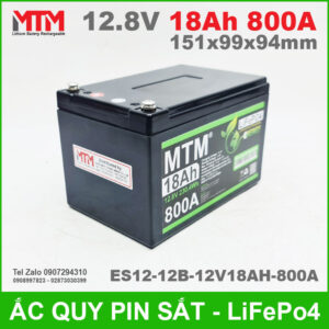 Bình ắc quy pin xe máy 12.8V 18Ah 800A MTM ES12-12B-12V18AH-800A 11