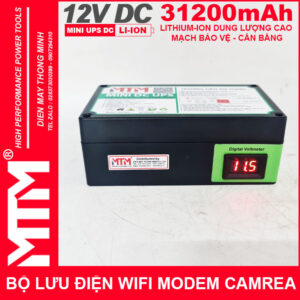 Bộ lưu điện wifi modem camera khóa cửa từ đèn quạt DC 12V 31200mAh 5A MTM - Mini UPS DC 12V 18