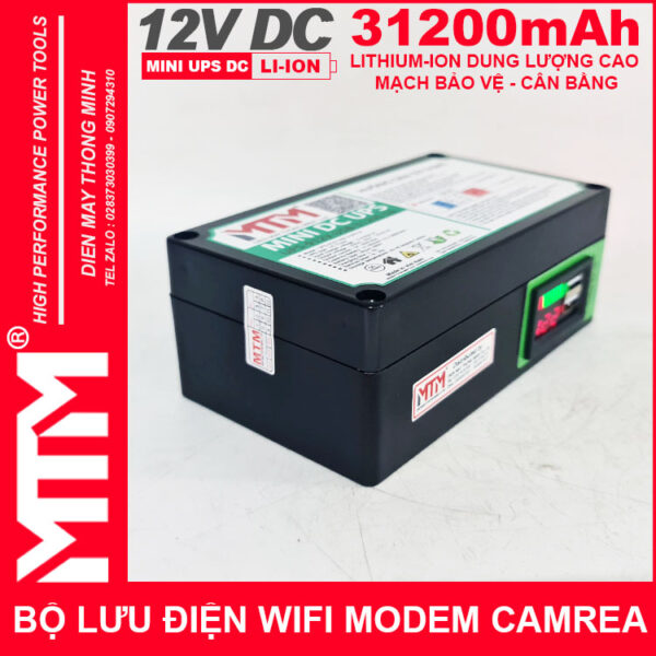 Bộ lưu điện wifi modem camera khóa cửa từ đèn quạt DC USB 9V12V 31200mAh 5A MTM - Mini UPS DC USB 9V 12V 6