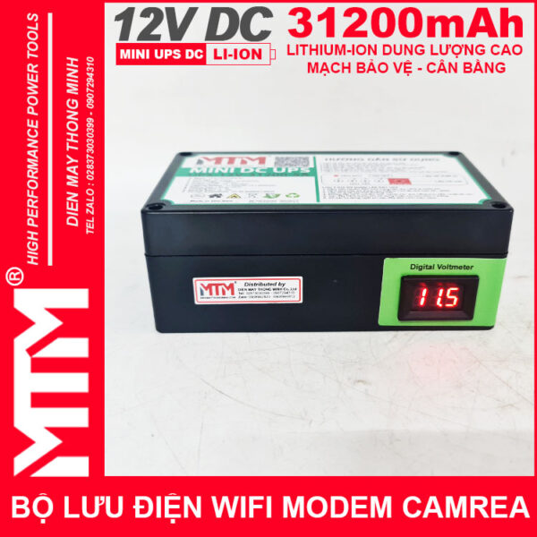 Bộ lưu điện wifi modem camera khóa cửa từ đèn quạt DC 12V 31200mAh 5A MTM - Mini UPS DC 12V 6