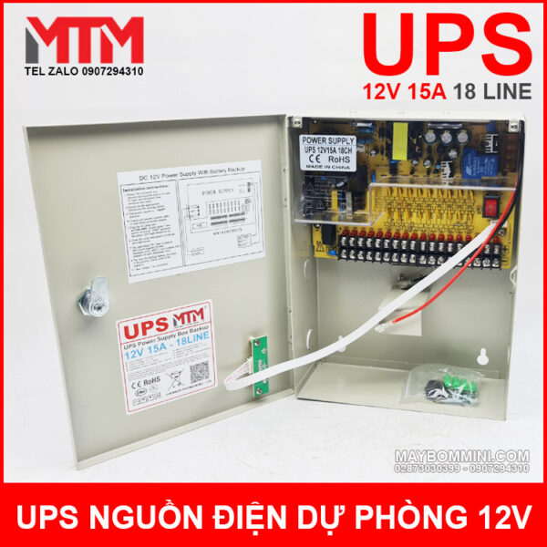 Box UPS nguồn điện dự phòng 12V 15A 18CH 4