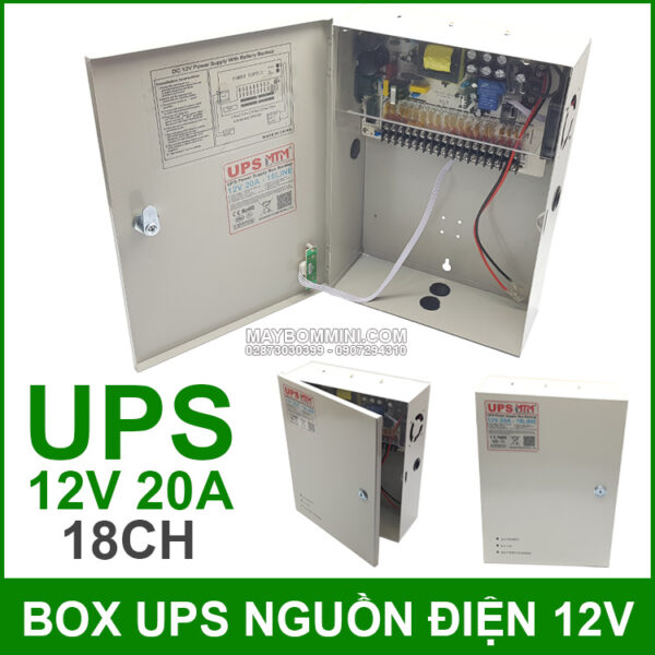 Box UPS nguồn điện dự phòng 12V 20A 18CH 3