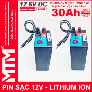 Box pin sạc lithium 12V 30000mAh 30A MTM kèm sạc 22