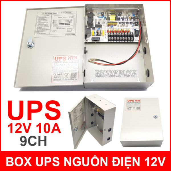 Box UPS nguồn điện dự phòng 12V 10A 9CH 3