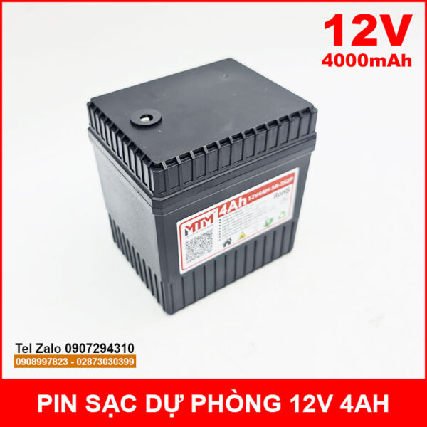 Pin sạc dự phòng 12V 4000mAh kèm sạc 6