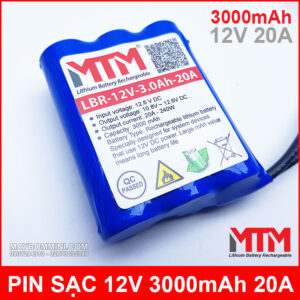 Pin sạc lithium 12V 3000mAh 3S chịu tải 20A MTM 11