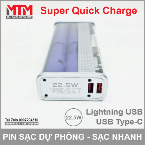 Sạc dự phòng 16000mAh 22.5W - sạc nhanh 2 chiều QC PD 5