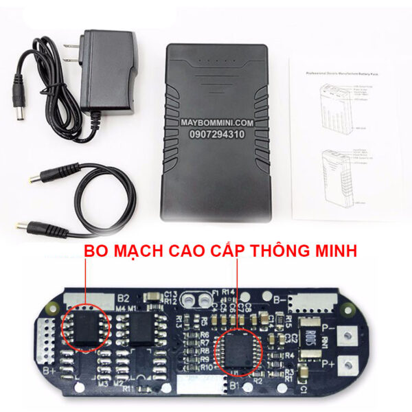 Pin sạc dự phòng 5V 12V 5800mAh On Off led đèn báo pin 8