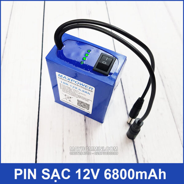 Pin sạc 12V 6800mAh MAXPOWER kèm sạc 6