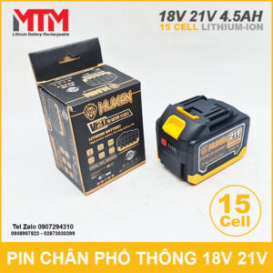 Pin chân phổ thông 18V 21V 4.5Ah 15 cell Hukan 14