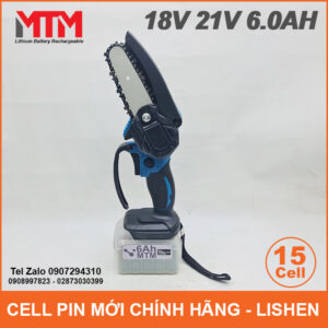 Pin chân phổ thông 18V 21V 6.0Ah 15 cell mạch 80A - vỏ trong suốt 21