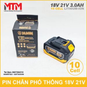 Pin chân phổ thông 18V 21V 3Ah 10 cell Hukan 14