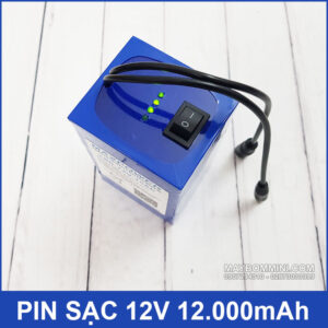 Pin sạc 12V 12Ah On Off led đèn báo pin MAXPOWER 11