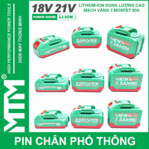 Pin chân phổ thông Makita 18V 21V 2.5Ah 5 cell mạch 80A led báo pin chống sốc - Cell EVE 25P 19