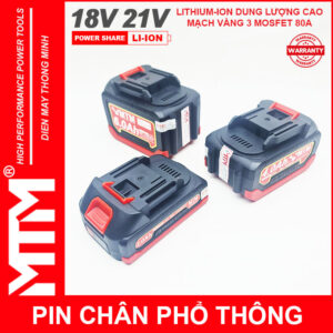 Pin chân phổ thông Makita 18V 21V 6Ah 15cell mạch 80A led báo pin chống sốc - Cell LISHEN 21