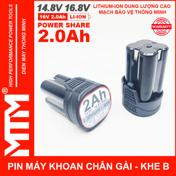 Pin 16.8V 2000mAh 4 cell thiết bị cầm tay - chuẩn khe pin loại B 4