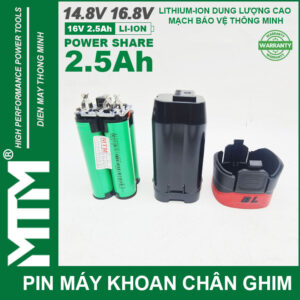 Pin máy khoan bắt vít 16.8V 2.5Ah 4 cell chuẩn khe chân ghim - Cell EVE 12C 30A 14