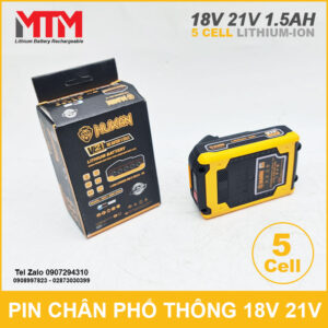 Pin chân phổ thông 18V 21V 1.5Ah 5 cell Hukan 12