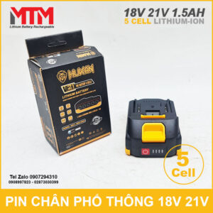 Pin chân phổ thông 18V 21V 1.5Ah 5 cell Hukan 13