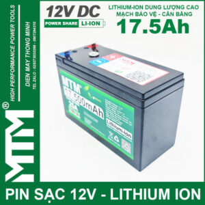 Pin đèn quạt tích điện 12V 17500mAh MTM - chống nước 15