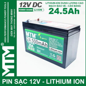 Pin đèn quạt tích điện 12V 24500mAh MTM - chống nước 13