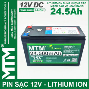 Pin đèn quạt tích điện 12V 24500mAh MTM - chống nước 14