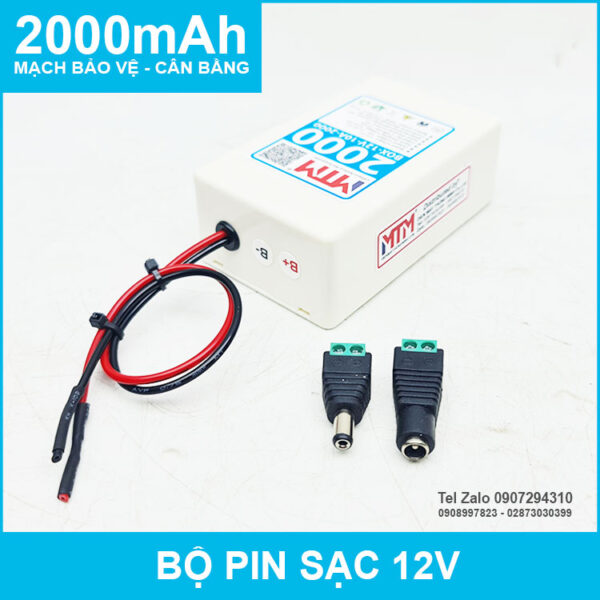 Bộ box pin sạc 12V 2000mAh 10A MTM 3