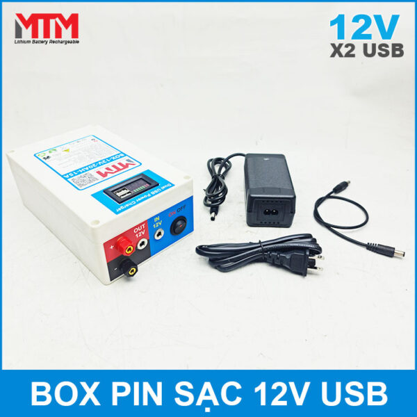 Box pin lithium 12V 18Ah 15A cổng USB 7