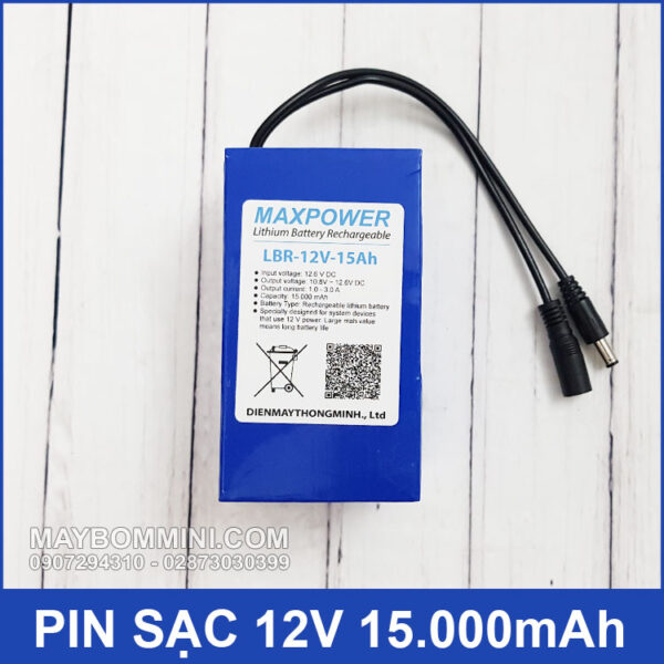 Pin sạc 12V 15Ah MAXPOWER 3