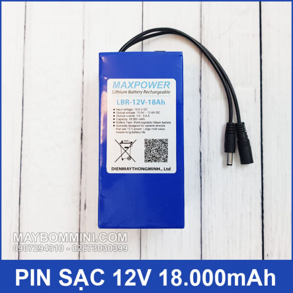 Pin sạc 12V 18000mAh kèm sạc pin 4