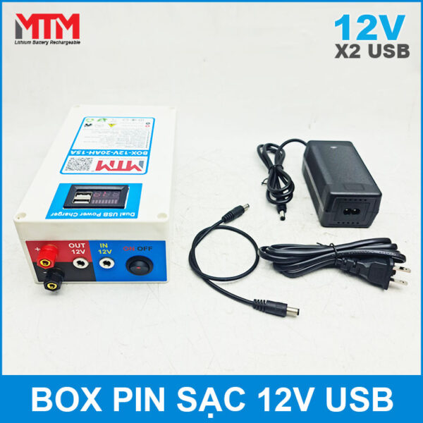 Box pin lithium 12V 18Ah 15A cổng USB 4