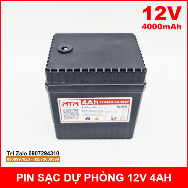 Pin sạc dự phòng 12V 4000mAh kèm sạc 4