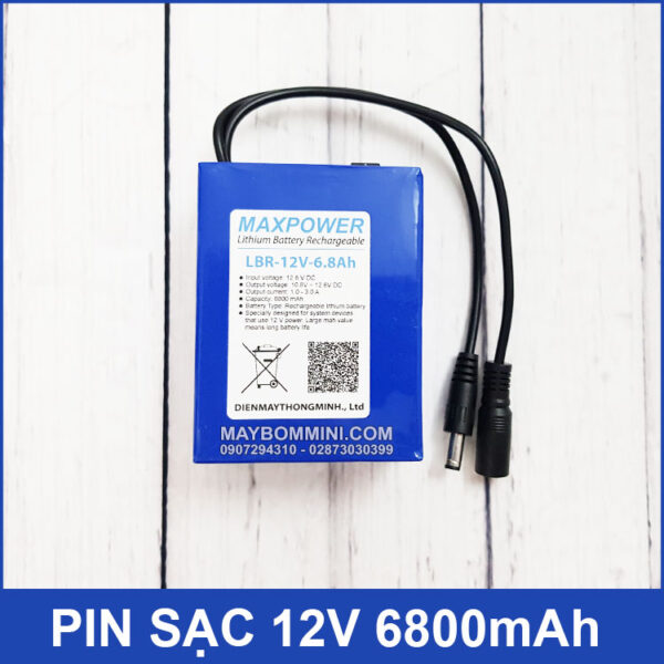 Pin sạc 12V 6800mAh MAXPOWER kèm sạc 4